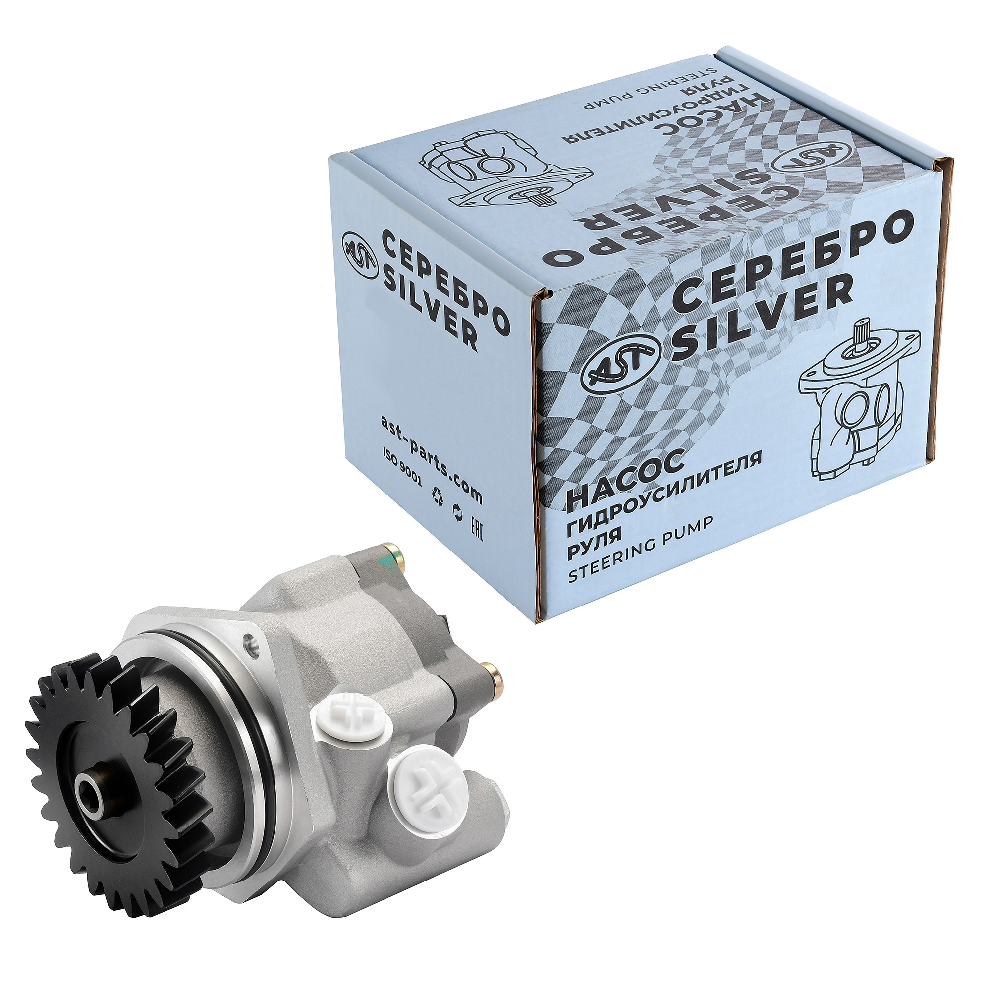 Насос ГУР SHAANXI/HOWO А7 WP12/D12 (AST0182007/1002054202/612630030127/612630030005/WG9925470037/3) AST Silver