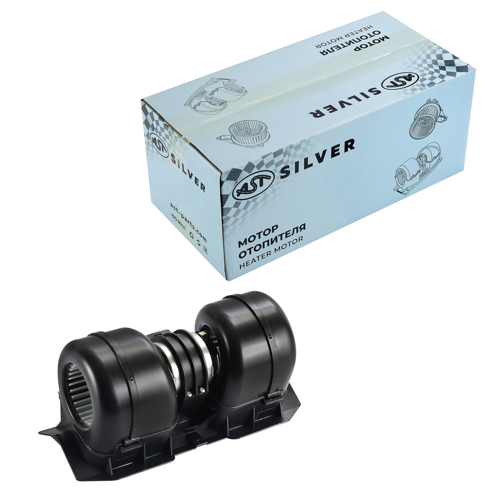 Мотор отопителя HOWO (24v) (AST0442010/AZ1630840014) OEM AST Silver