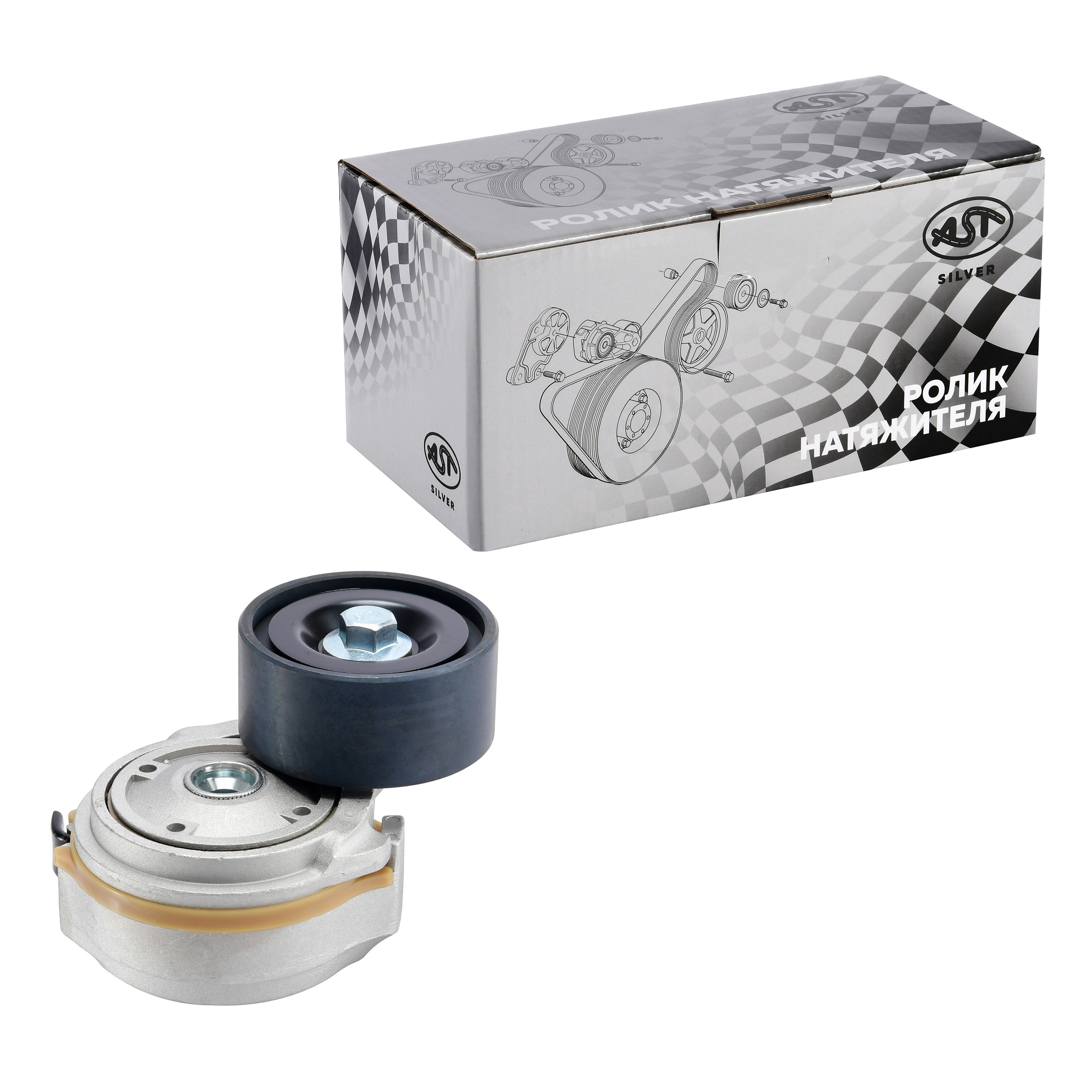 Ролик натяжной MC11/MC13 HOWO T5G/T7H/C7H SITRAK плоский (AST1320/202V95800-7476) AST Silver