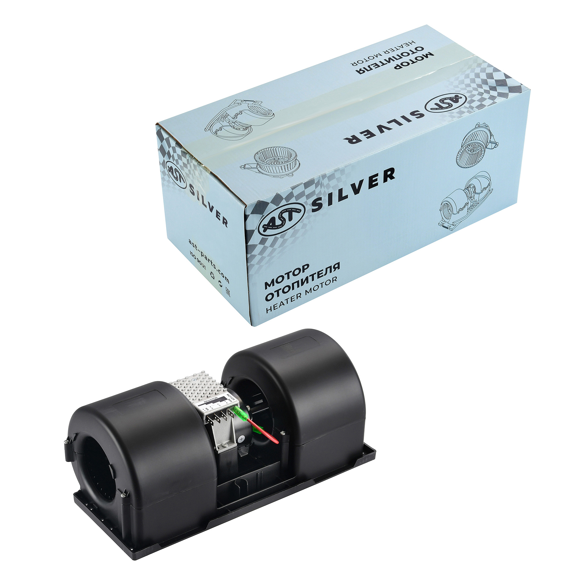 Мотор отопителя SDLG 956, 968/ VOLGABUS/ПАЗ (24v)  (AST0442015/006-B40-22/KT22-2X18/ZHF281A/56C0603/006B45B22/4130000633005) OEM AST Silver