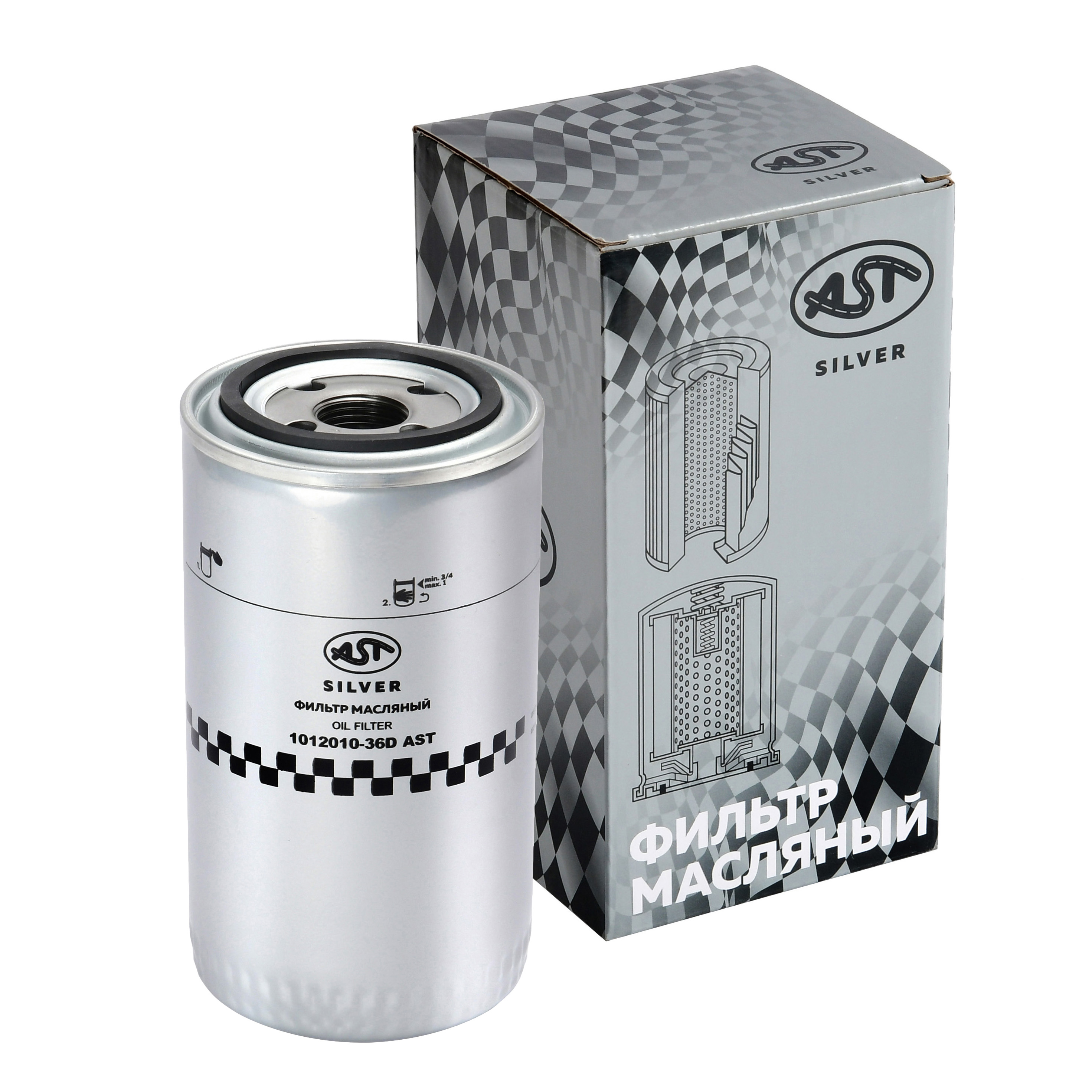 Фильтр масляный FAW J5/J6 DL H=170 M22x2 (AST1627/JX0811A/JX0814/1012010-36D) AST Silver