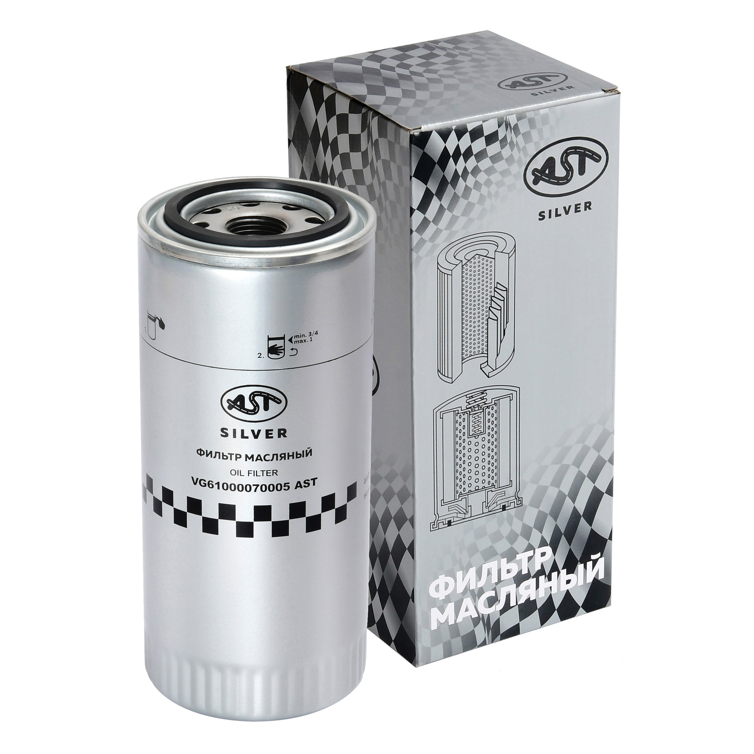 Фильтр масляный E2 LF4054/JX0818/W010502991 (AST1624/1000424655/VG61000070005/61000070005Н/W010502991/61000070005) AST Silver