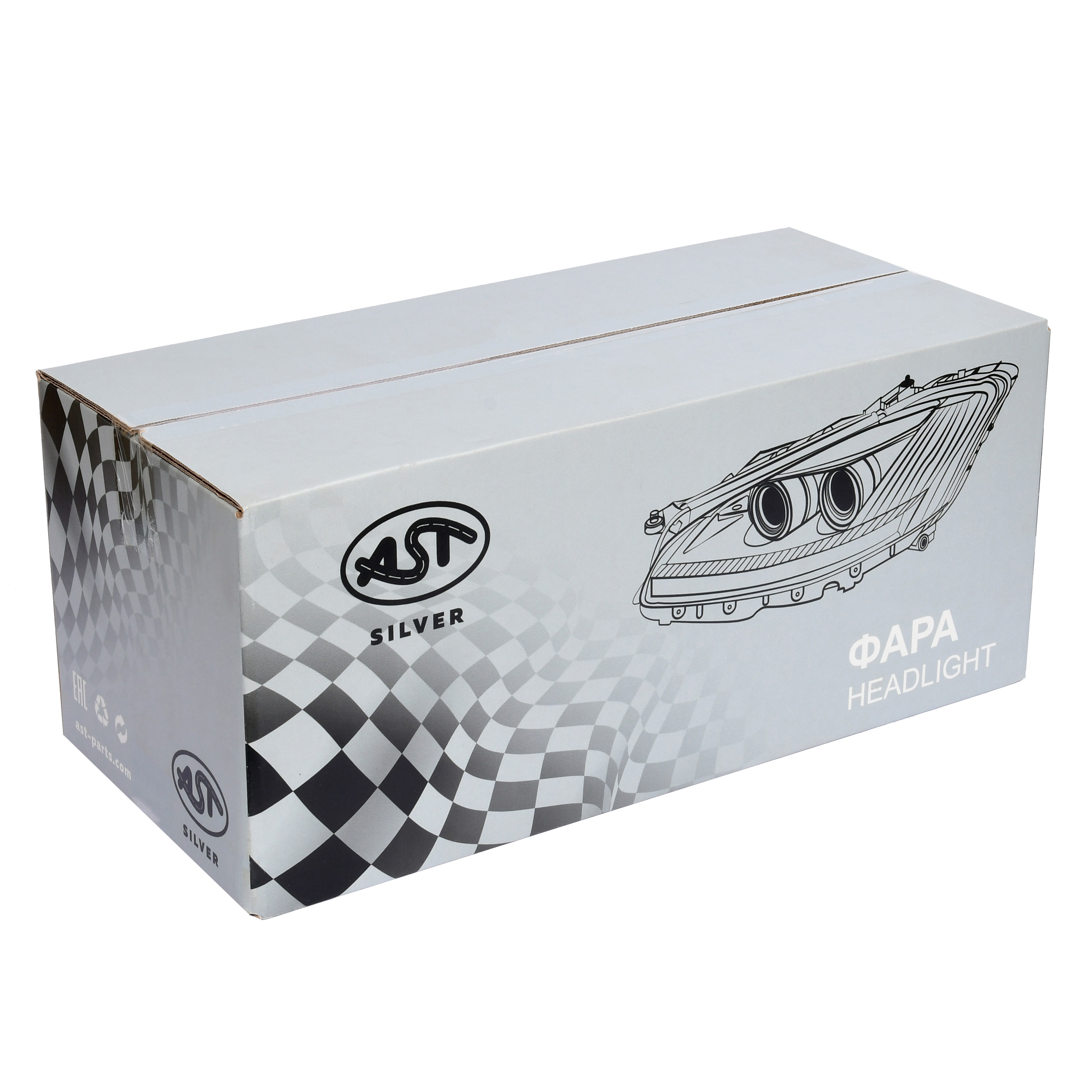 Фара HOWO C7H/G7S/G9H/MAN (эл.корректор) левая FULL LED (AST1565/AZ962272000010/812W25101-6021) OEM AST Silver