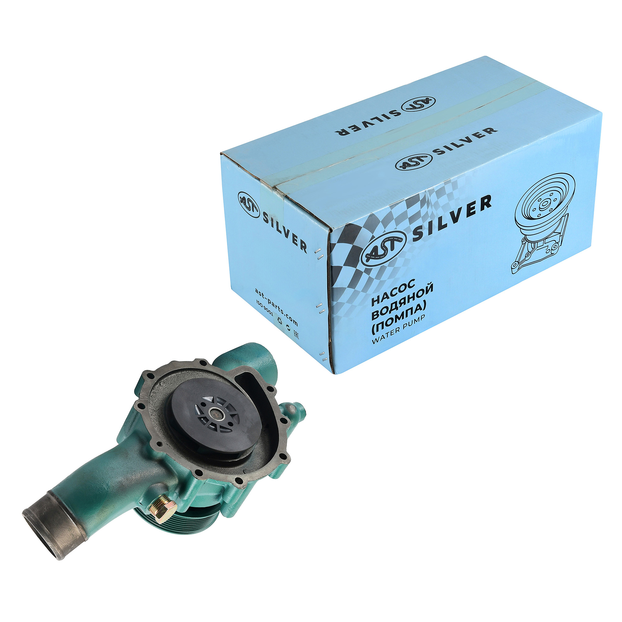 Насос водяной (помпа) FAW CA6DL2 (8PK) (AST0462013/1307010-36D) AST Silver
