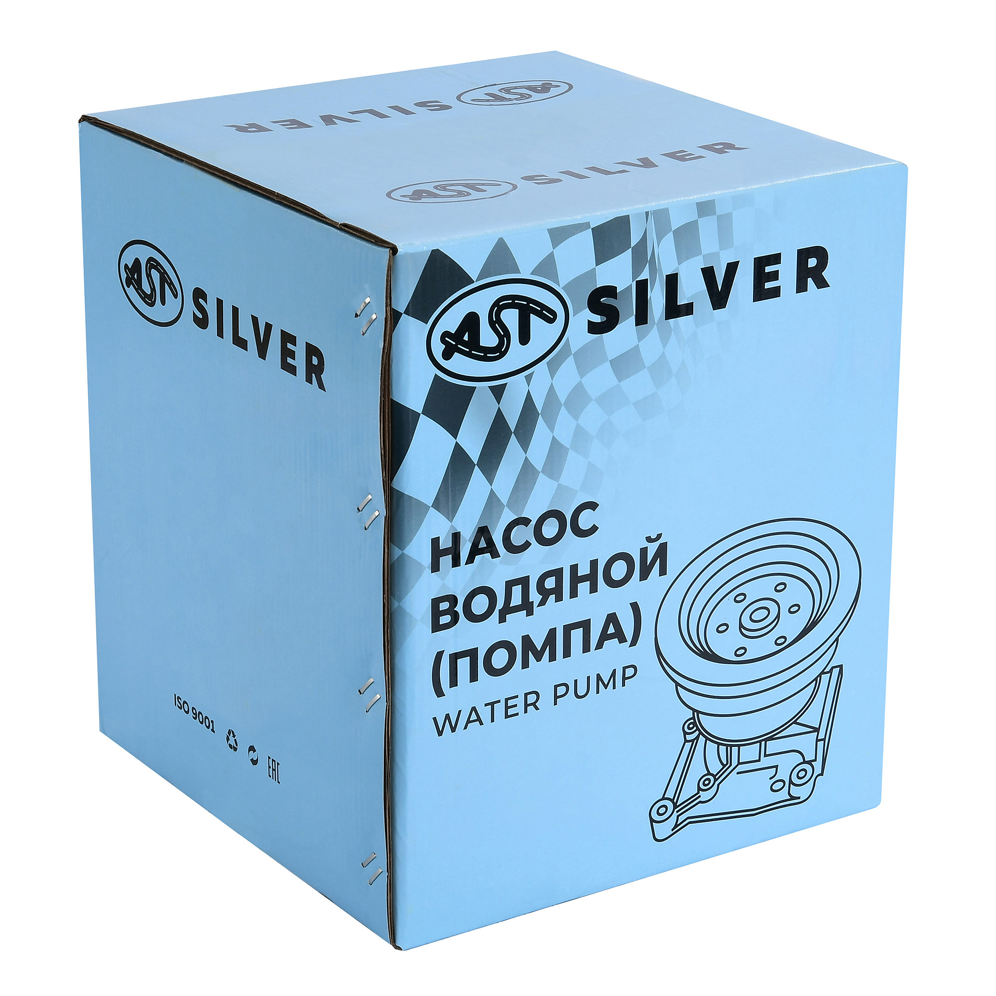 Насос водяной (помпа) WD615/WP10 (8PK+10PK+AV) (AST0462026/612600061697/612600061364) OEM AST Silver