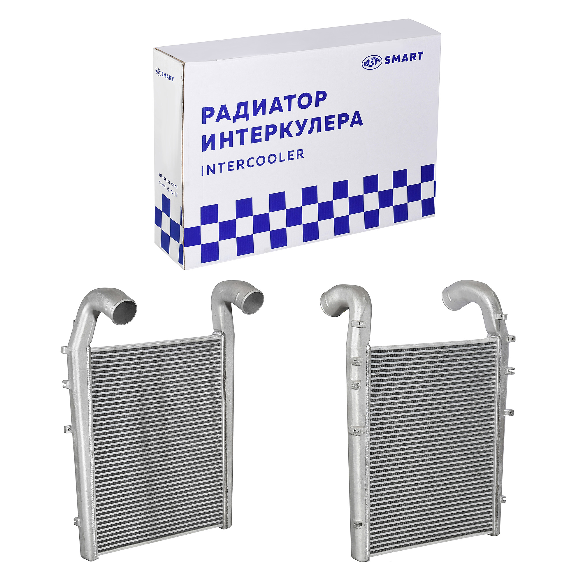 Радиатор интеркулера HOWO A7 D12 L=670-730 d=100  (AST1185/WG9918530002) AST Smart