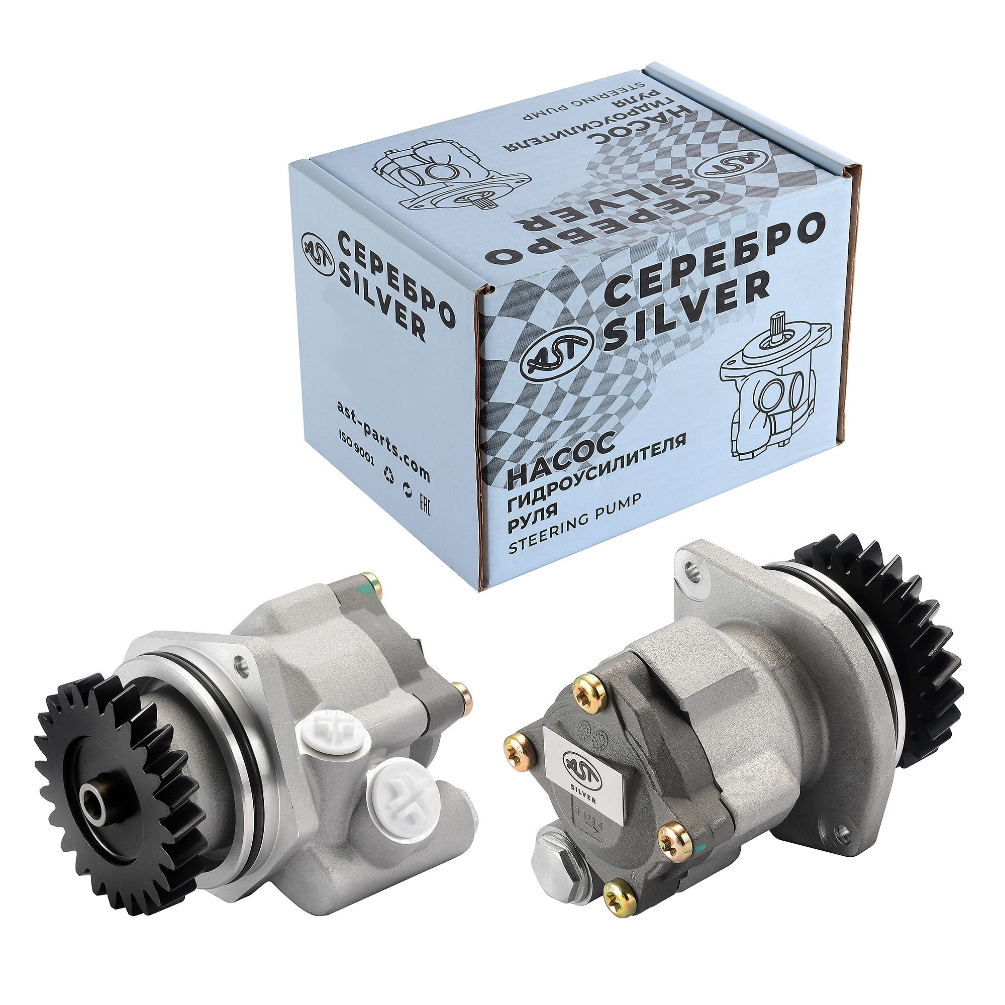 Насос ГУР SHAANXI/HOWO А7 WP12/D12 (AST0182007/1002054202/612630030127/612630030005/WG9925470037/3) AST Silver