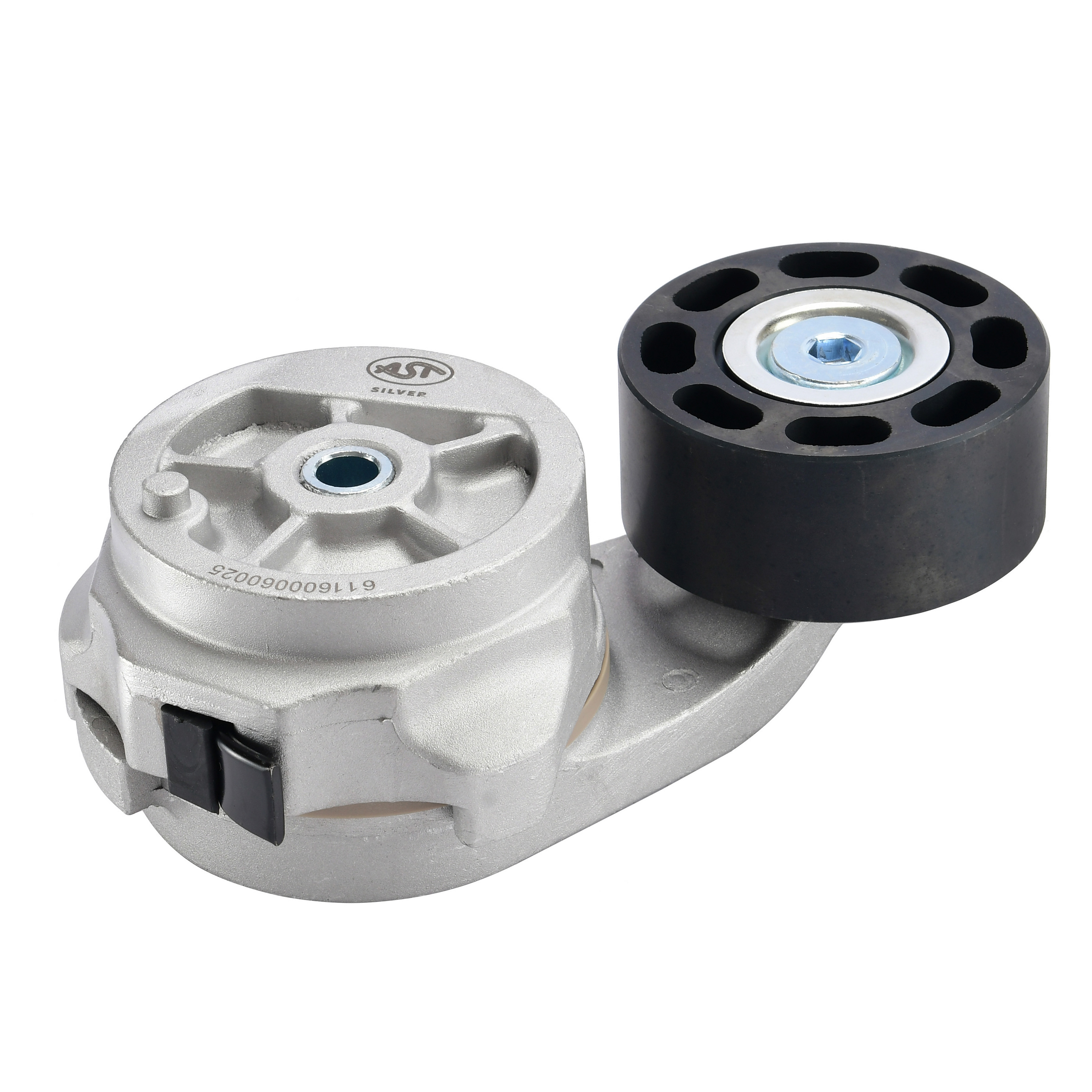 Ролик натяжной WD615/WP10/WD618/WD10/WD12 SHAANXI/HOWO/МАЗ плоский (AST1324/611600060025) AST Silver