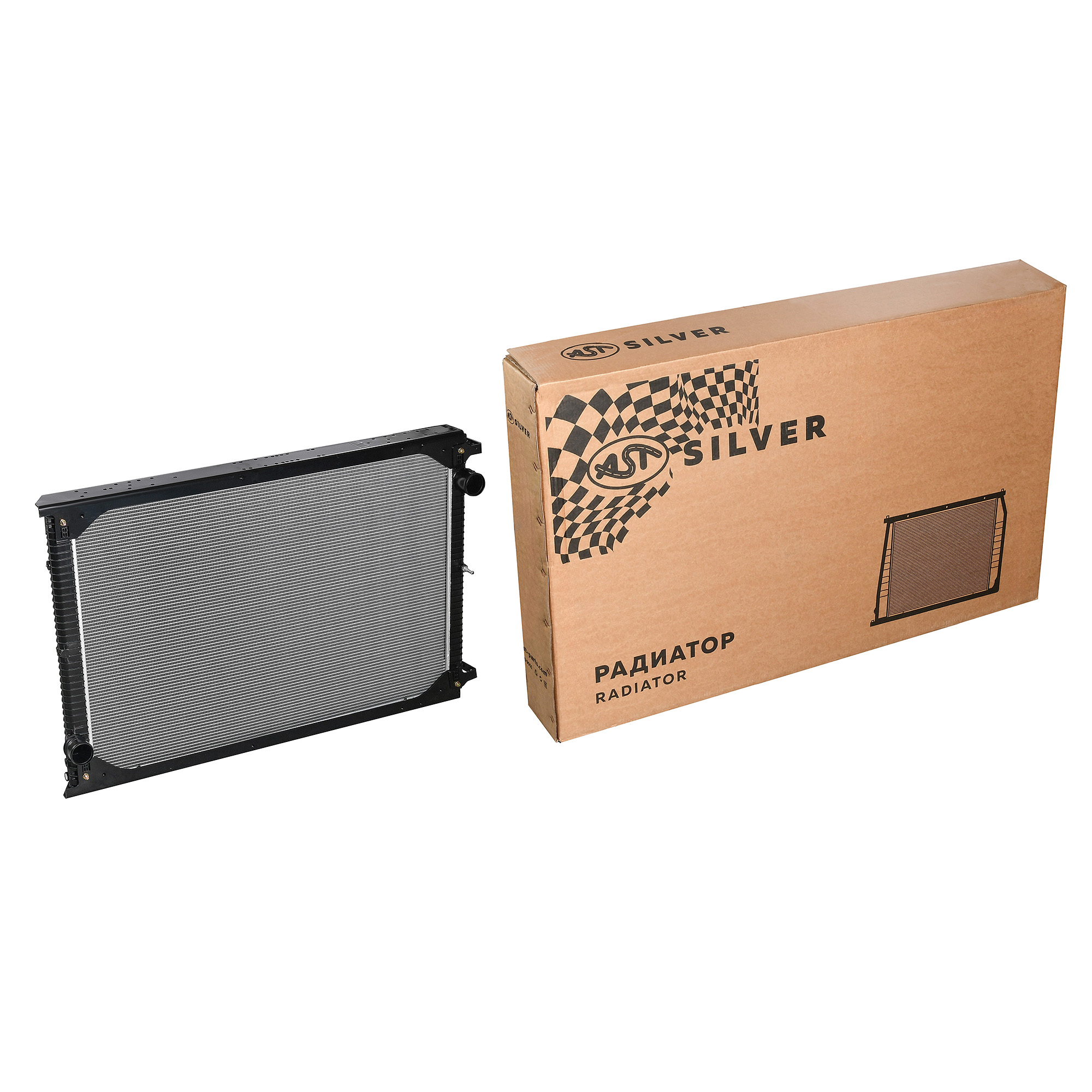 Радиатор WP13 SHAANXI (1200x750x80) D=60 D=60 X3000/X6000 с пластиковыми бачками (AST1802/SZ953000832/DZ97259532003) AST Silver