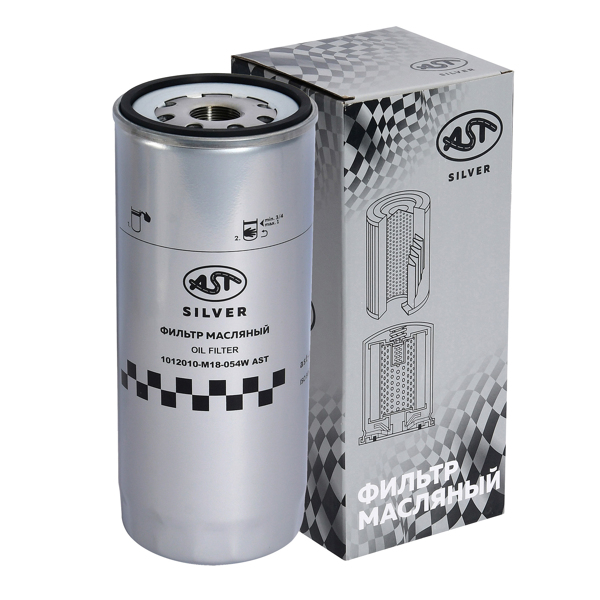 Фильтр масляный JX1023 FAW J6/J7 DM 2/3/WP7(AST1637/1012010-M18-054W/1117050A53D/1012010-53D//VG1246070002/VG1540070007/1002018137) AST Silver