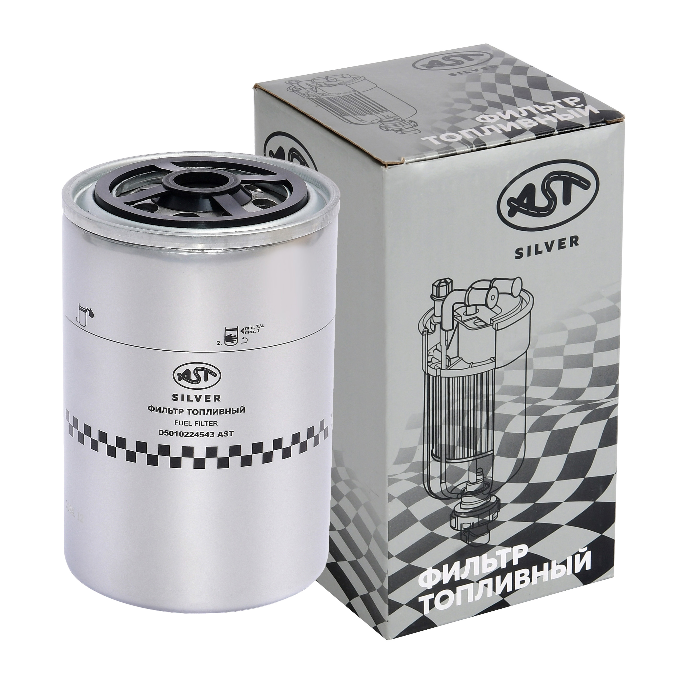 Фильтр топливный CUMMINS DONG FENG KC (AST1655/SH11052007855/D5010224543/D5010477855) AST Silver