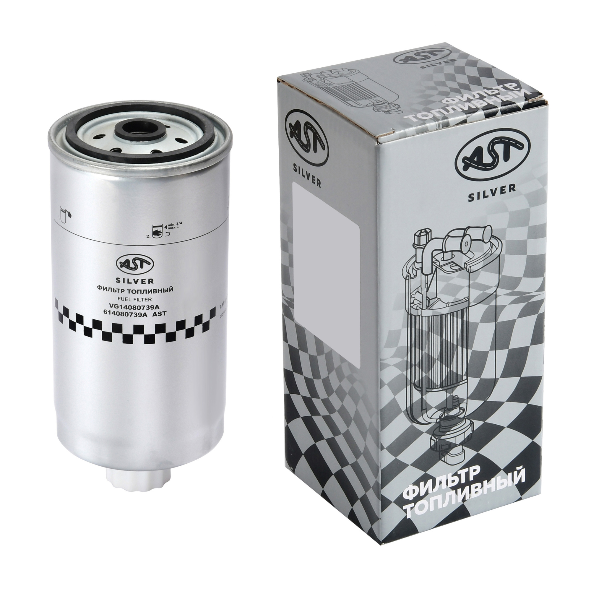 Фильтр топливный UC220 (AST1677/T64101003/FF5156/FF5135/FS1251/4110000054253/13020107/860117328/A3000-1105020/CX0712A/860115054/CX0709A) AST Silver