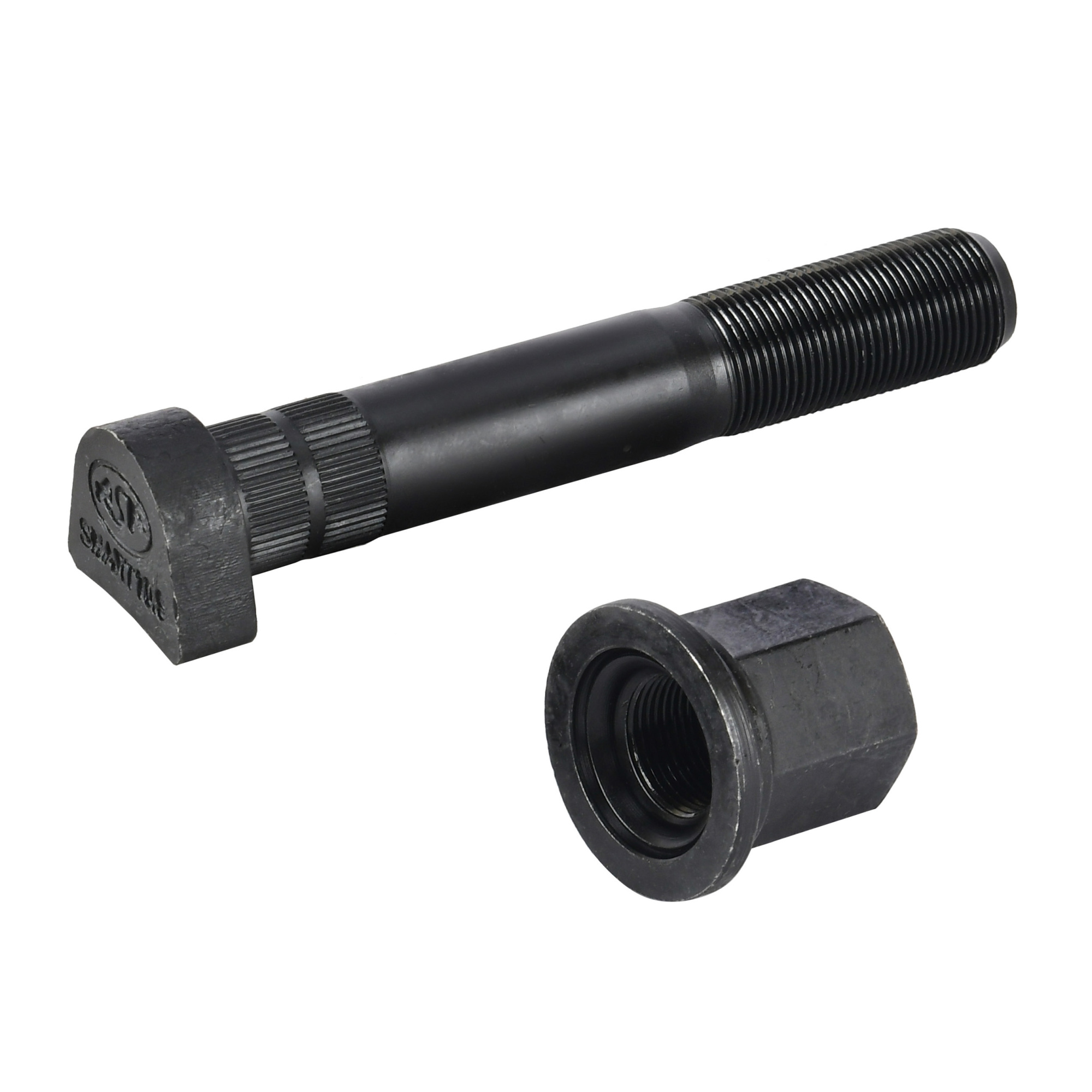 Шпилька колеса с гайкой AST D-22 L-132/144 (10.9) с насечкой ОТКРЫТАЯ (AST1741) Smart