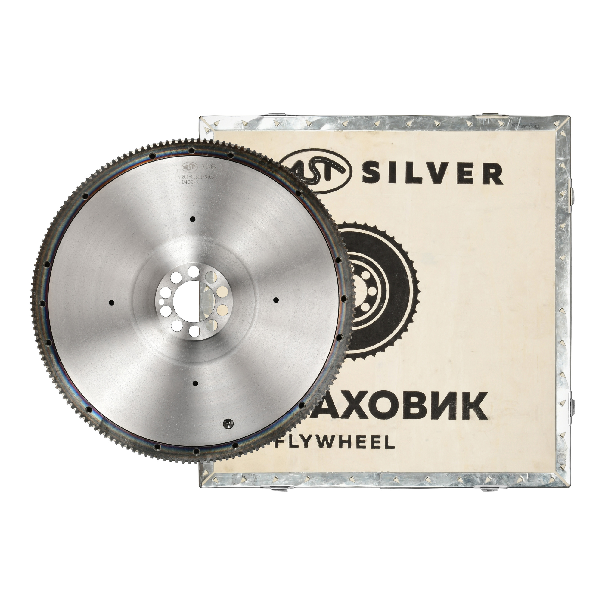 Маховик MC11/D2066/D2076  HOWO T5G/MAN TGA/TGS/TGX в сборе с венцом внутренний D=235 160 зуб. (AST1068/3421601075/201-02301-6103) AST Silver