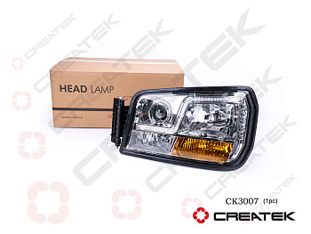 Фара передняя левая Shaanxi X3000 (светодиодная) поворотник снизу CREATEK