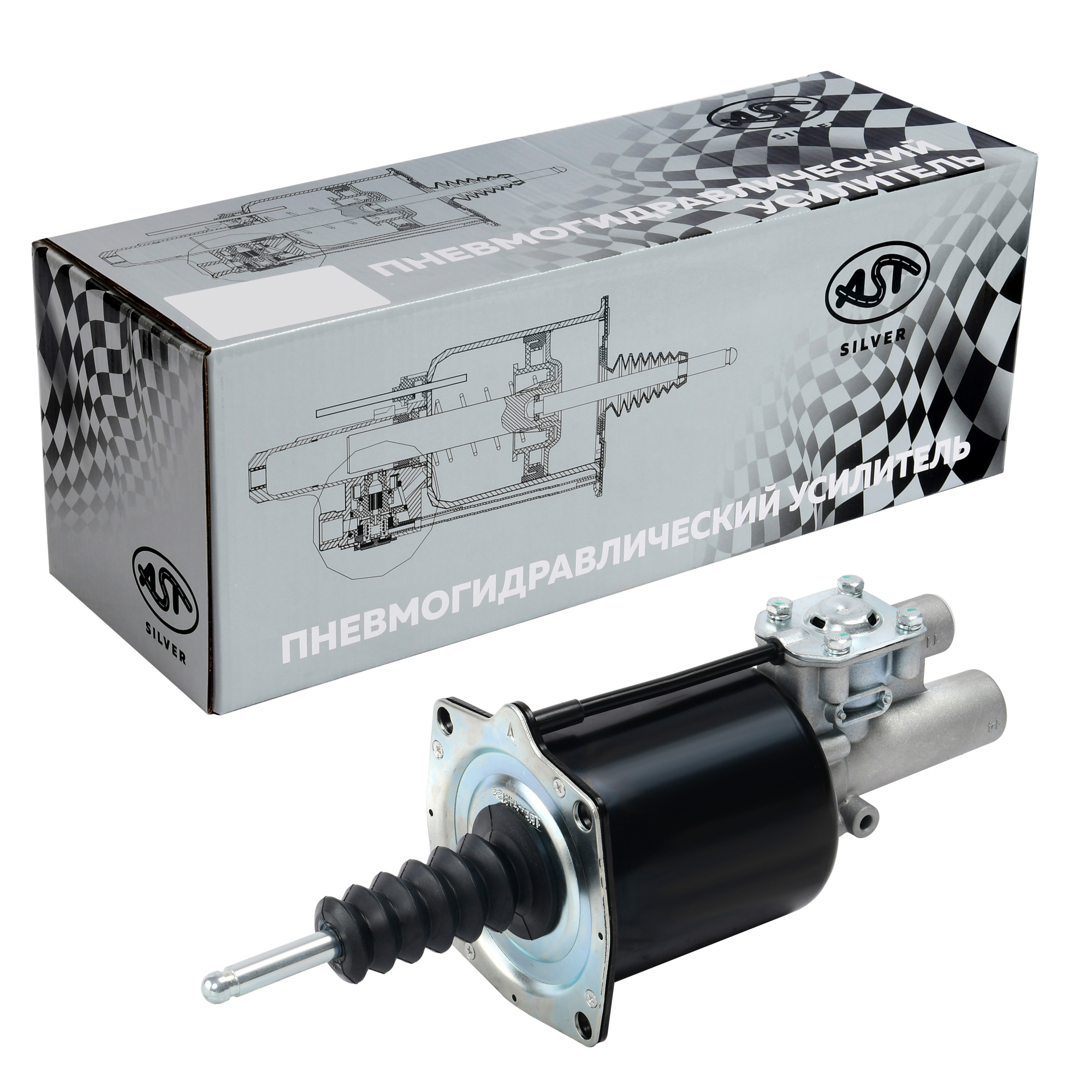 ПГУ D=107 SHAANXI ВЫХОДЫ НАЗАД (С КЛАПАНОМ) (AST1127/DZ9112230181) OEM AST Silver