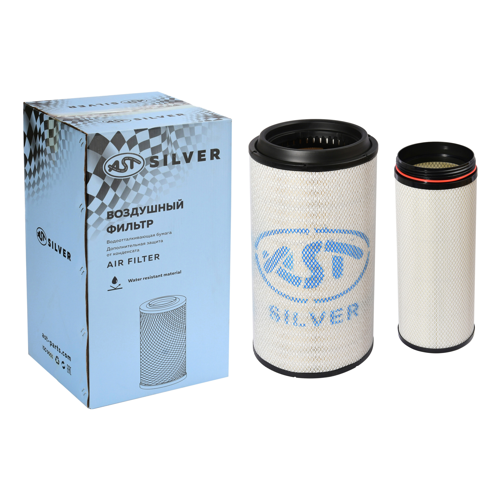 Фильтр воздушный 2751 SHAANXI X6000 (к-кт) (AST1583/BLDZ9X259190121/DZ9X259190121/DZ9X259190131) AST Silver