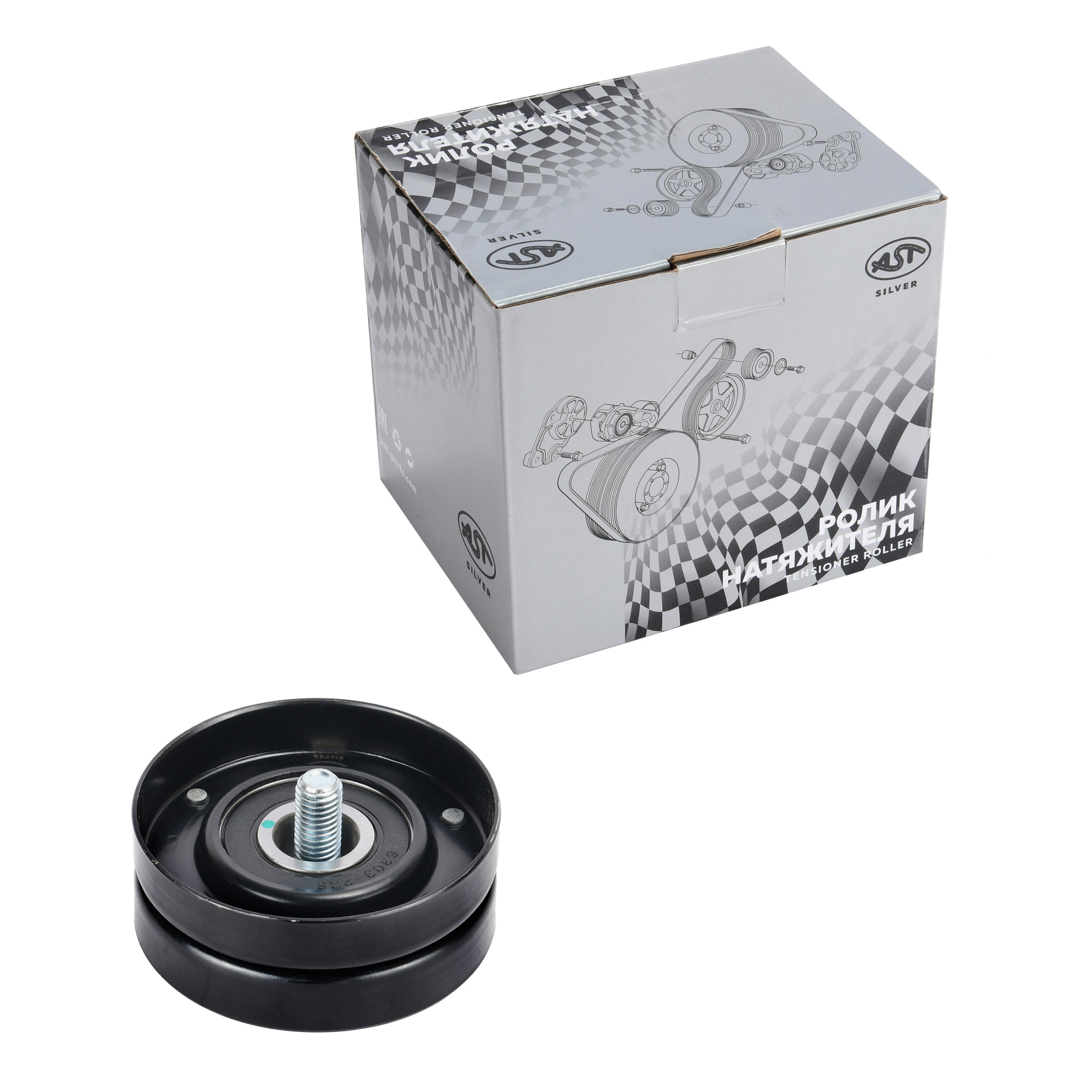 Ролик обводной FAW J5/J6 плоский (AST1356/1023015B36D/1023015-36D) AST Silver