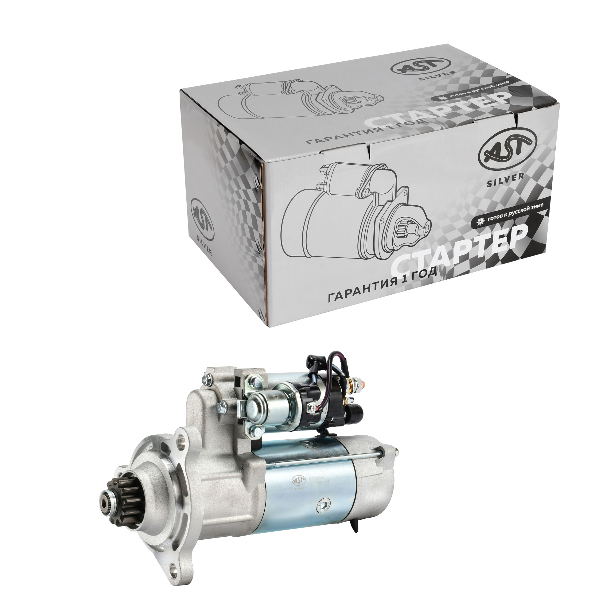 Стартер CUMMINS 12 зуб. DONG FENG GX ISZ14L (AST1383/C5612901/5612901) AST Silver