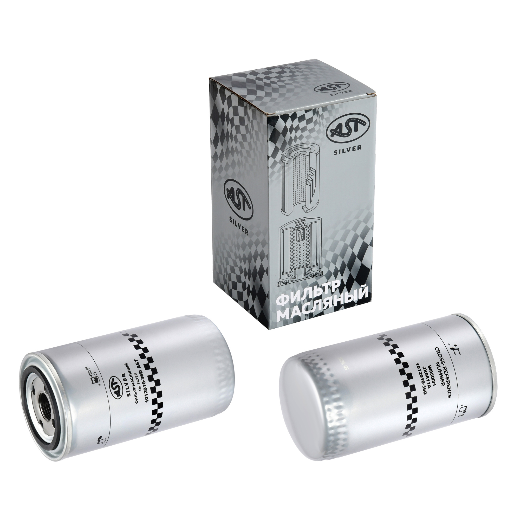 Фильтр масляный FAW J5/J6 DL H=170 M22x2 (AST1627/JX0811A/JX0814/1012010-36D) AST Silver
