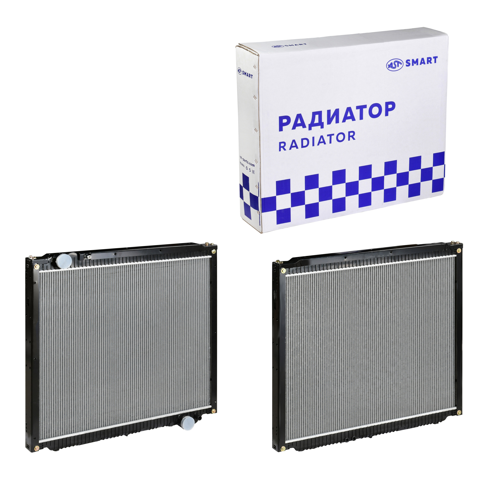 Радиатор MC11 HOWO T5G (910х860х80) D=58 D=58 с пластиковыми бачками (AST1171/752W06100-0080/752W06100-0081) AST Smart
