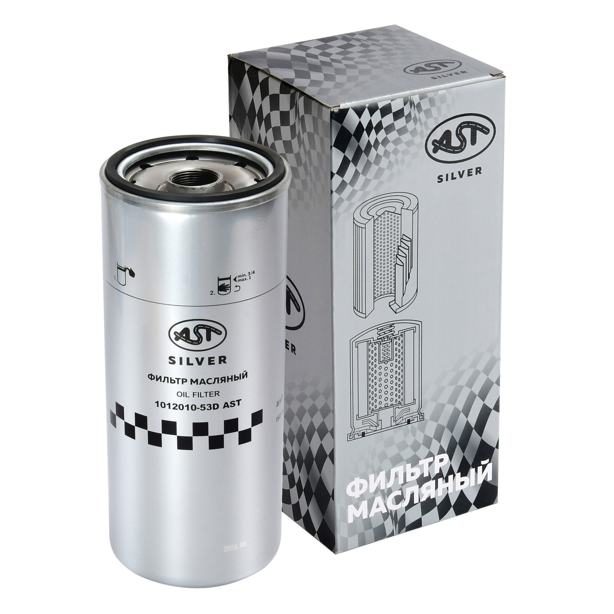 Фильтр масляный JX1023 FAW J6 CA6DM2 (AST1631/W110227/W1110216/JX1023/LF667/1012010-81DF/1012010-53D) AST Silver