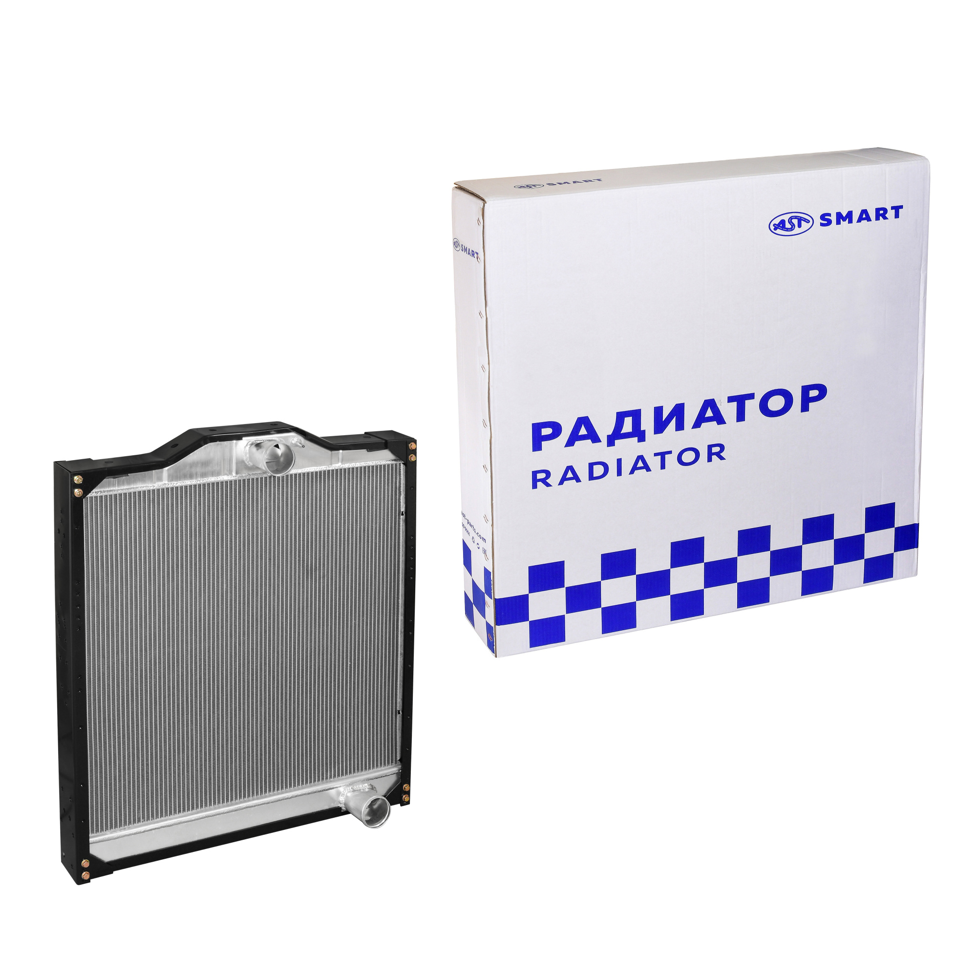 Радиатор FAW J5 (890x780x95) D=70 D=70 с алюминиевыми бачками  (AST1165/1301010-242/1301010-435) AST Smart
