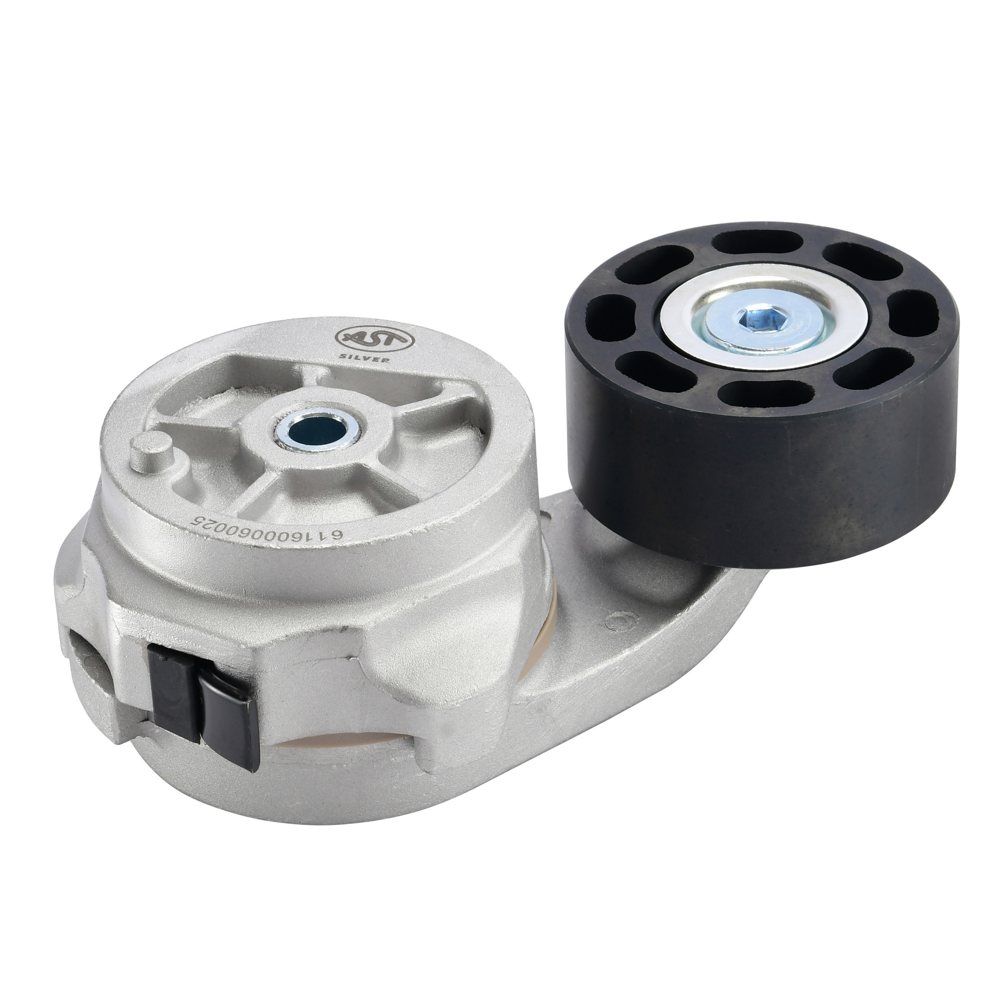 Ролик натяжной WD615/WP10/WD618/WD10/WD12 SHAANXI/HOWO/МАЗ плоский (AST1324/611600060025) AST Silver