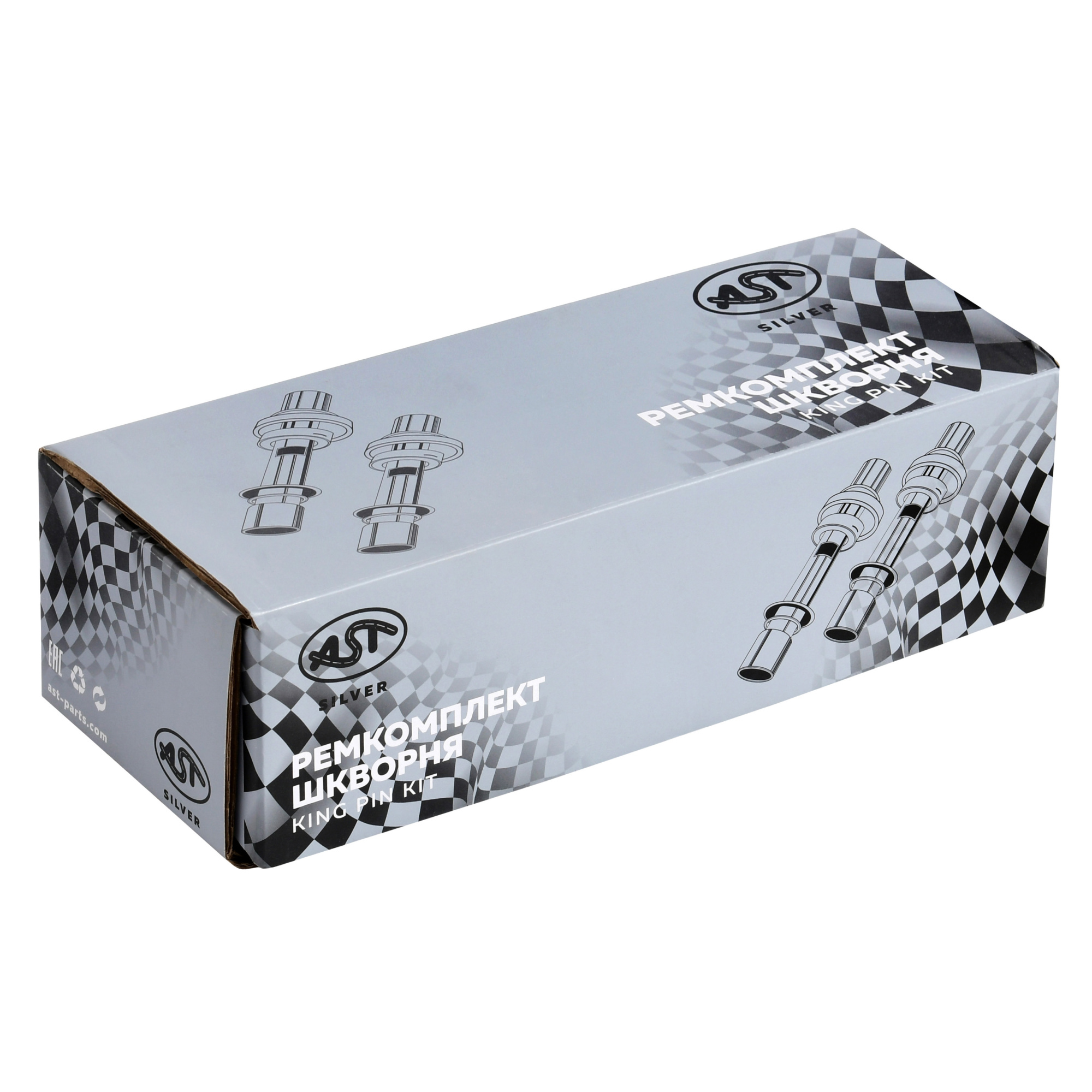Р/к шкворня (на ось) SHAANXI F2000 49,5/40x224 (HRC>50) (AST1293/81.44205.0057) OEM AST Silver