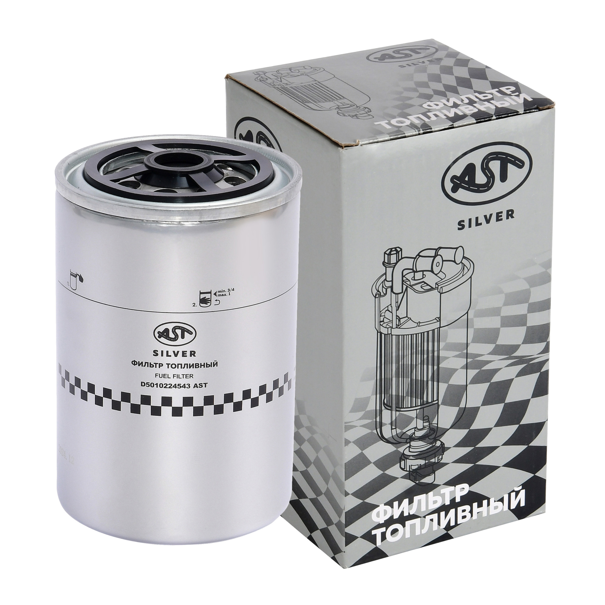 Фильтр топливный CUMMINS DONG FENG KC (AST1655/SH11052007855/D5010224543/D5010477855) AST Silver
