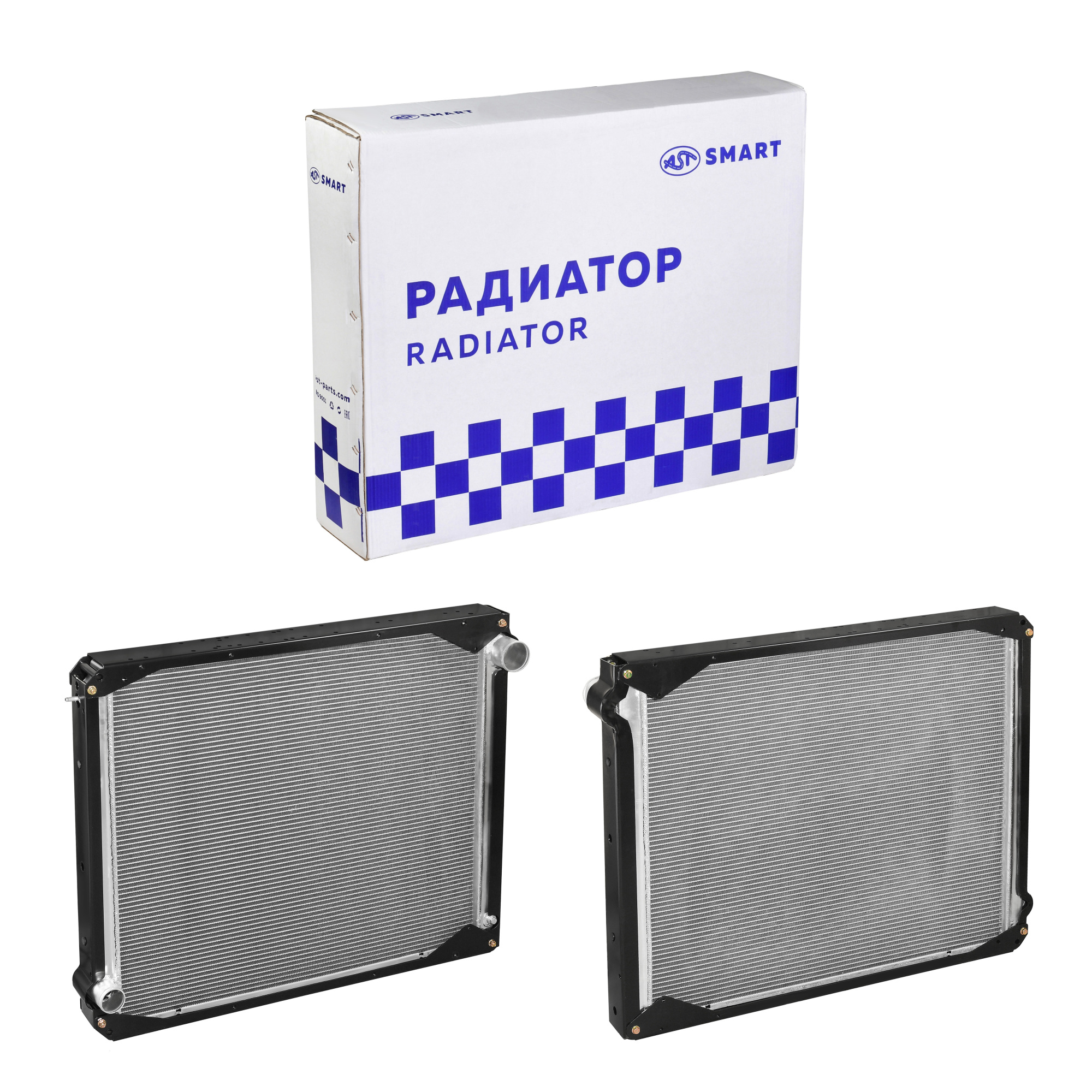 Радиатор FAW J6 (920x765x90) D=50 D=65 с алюминиевыми бачками (AST1163/1301010C50A) AST Smart